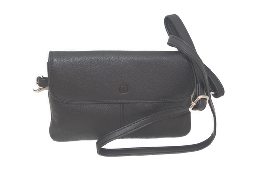 Leren envelop tasje / Clutch / gelegenheidstasje / Dames tasje / zwart leder 258