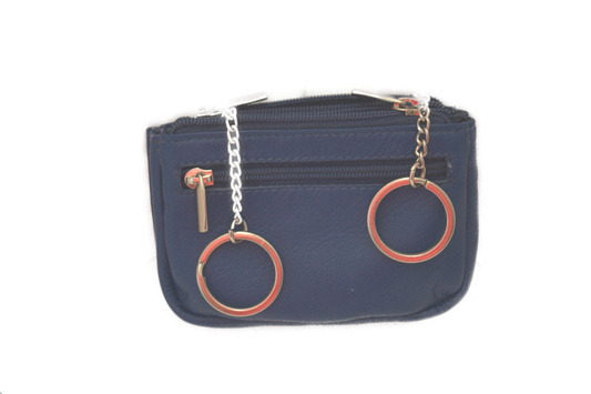 Sleutelbeursje voorzien van 2 ritsen en kettingen 259 in 7 kleuren