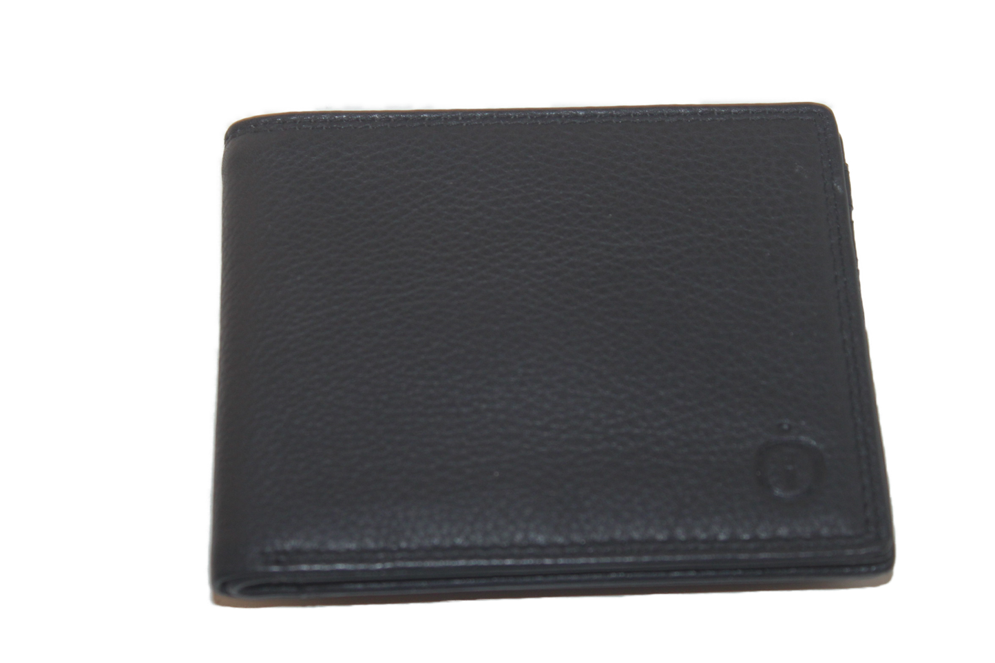 OI leren Buiten beugel portemonnee / knip beurs / billfold skim beveiligd / zwart leder 261