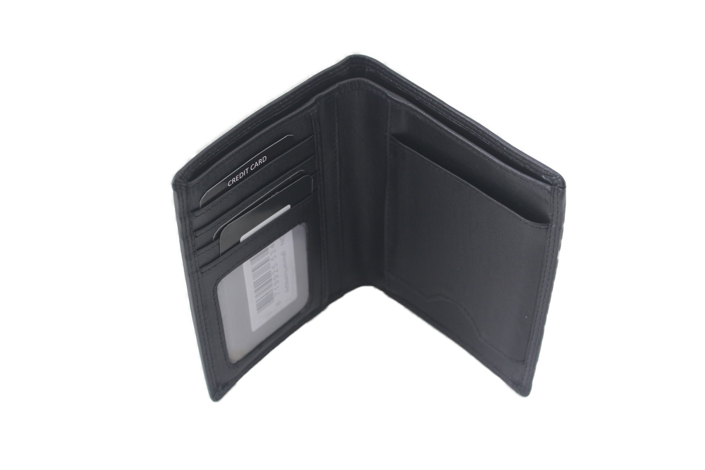 OI Driedelige leren billfold Groot / 3 portemonnees in 1 / leder / RFID safe zwart 268