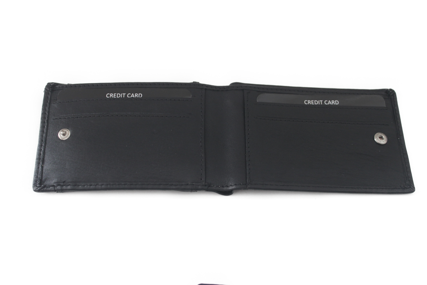 OI Driedelige leren billfold Groot / 3 portemonnees in 1 / leder / RFID safe zwart 268