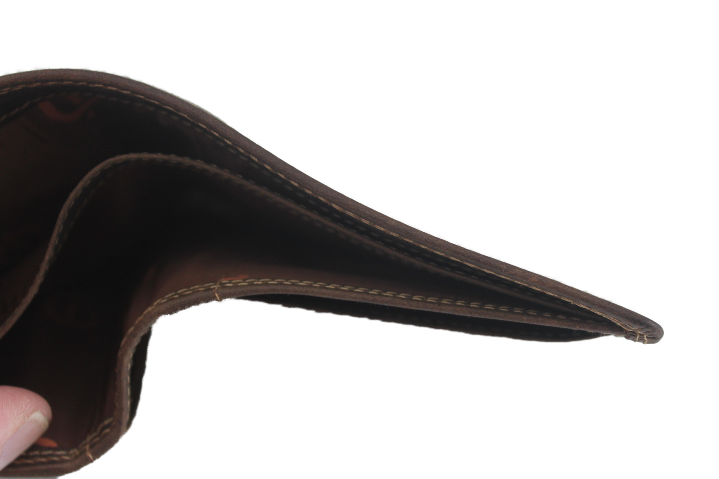 OI Driedelige leren billfold Groot / 3 portemonnees in 1 / Skim beveiligd / Hunter bruin 268H