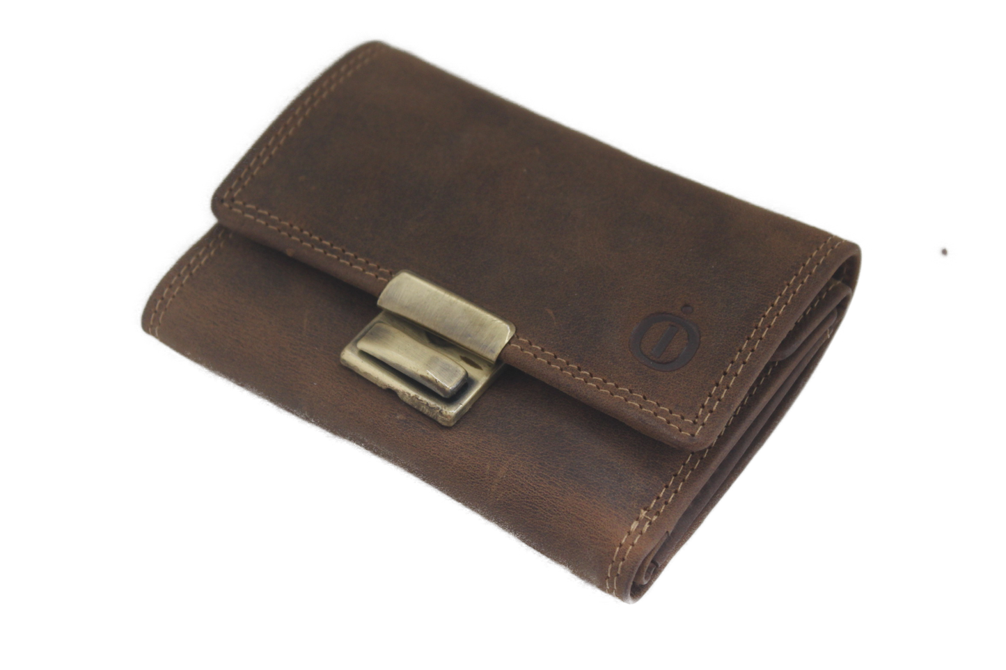 OI lederen Bakportemonnee / Hunter bruine opa-beurs ook voor pasjes en papiergeld 272H