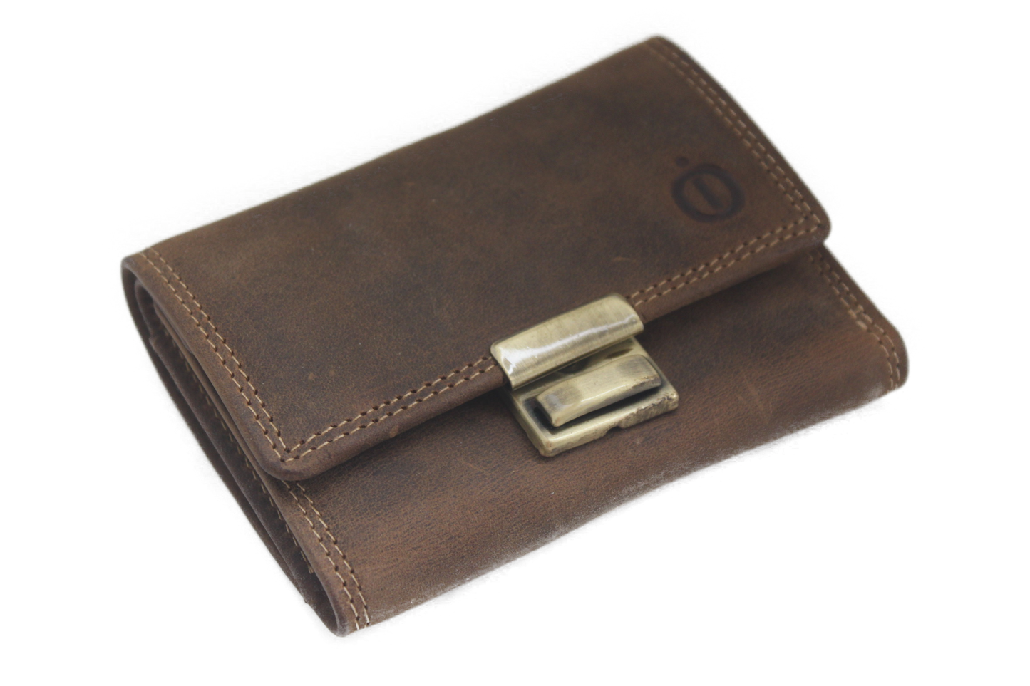 OI lederen Bakportemonnee / Hunter bruine opa-beurs ook voor pasjes en papiergeld 272H