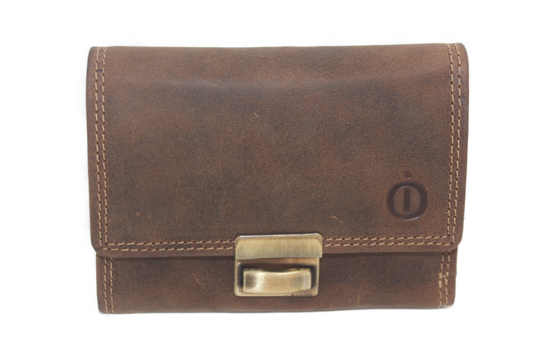 OI lederen Bakportemonnee / Hunter bruine opa-beurs ook voor pasjes en papiergeld 272H