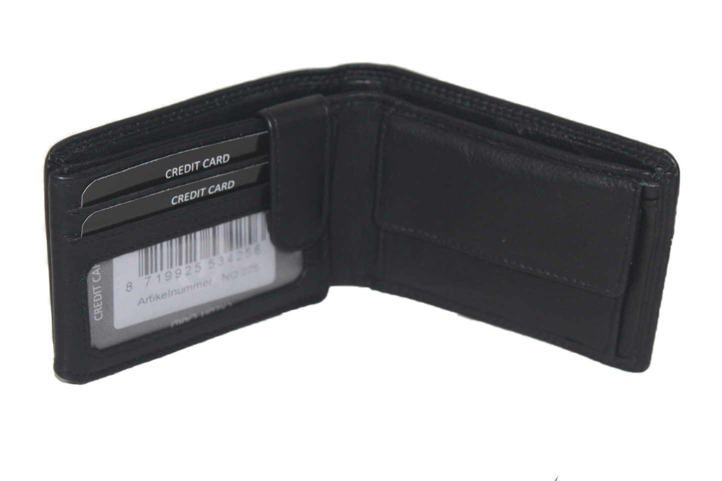 OI lederen Duitse billfold laag klein / zeer lage heren portemonnee / Skim safe / zwart 275