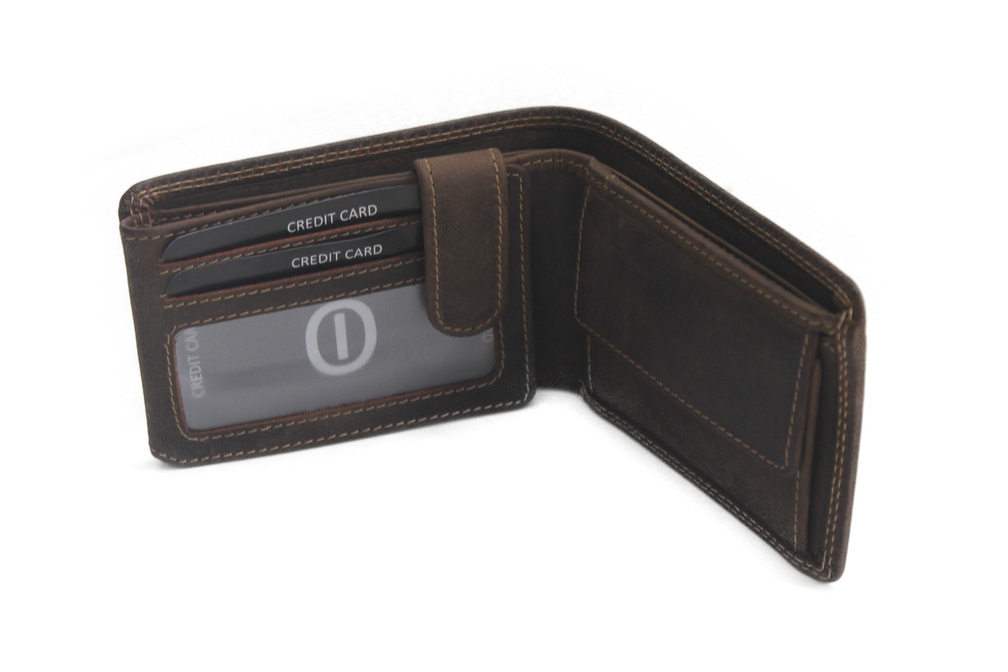 OI lederen Duitse billfold laag klein / Hunter bruin / zeer lage heren portemonnee / Skim safe / 275H