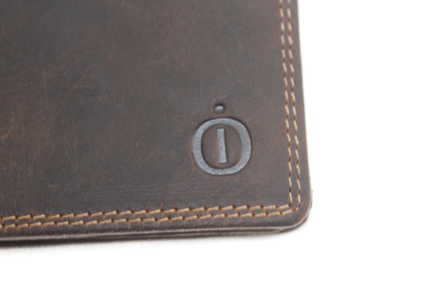 OI lederen Duitse billfold laag klein / Hunter bruin / zeer lage heren portemonnee / Skim safe / 275H