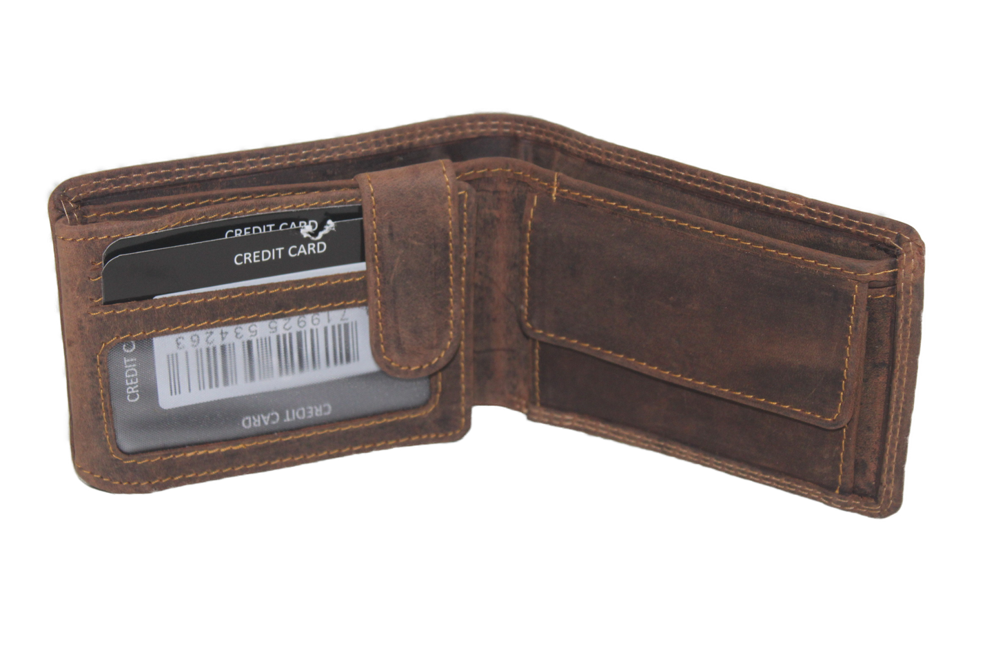 OI lederen Duitse billfold laag klein / Hunter bruin / zeer lage heren portemonnee / Skim safe / 275H