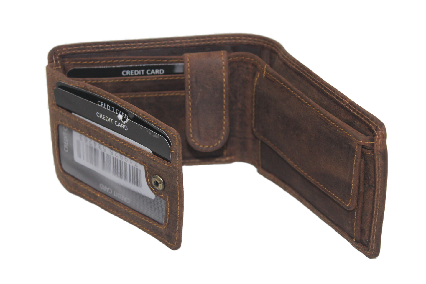 OI lederen Duitse billfold laag klein / Hunter bruin / zeer lage heren portemonnee / Skim safe / 275H