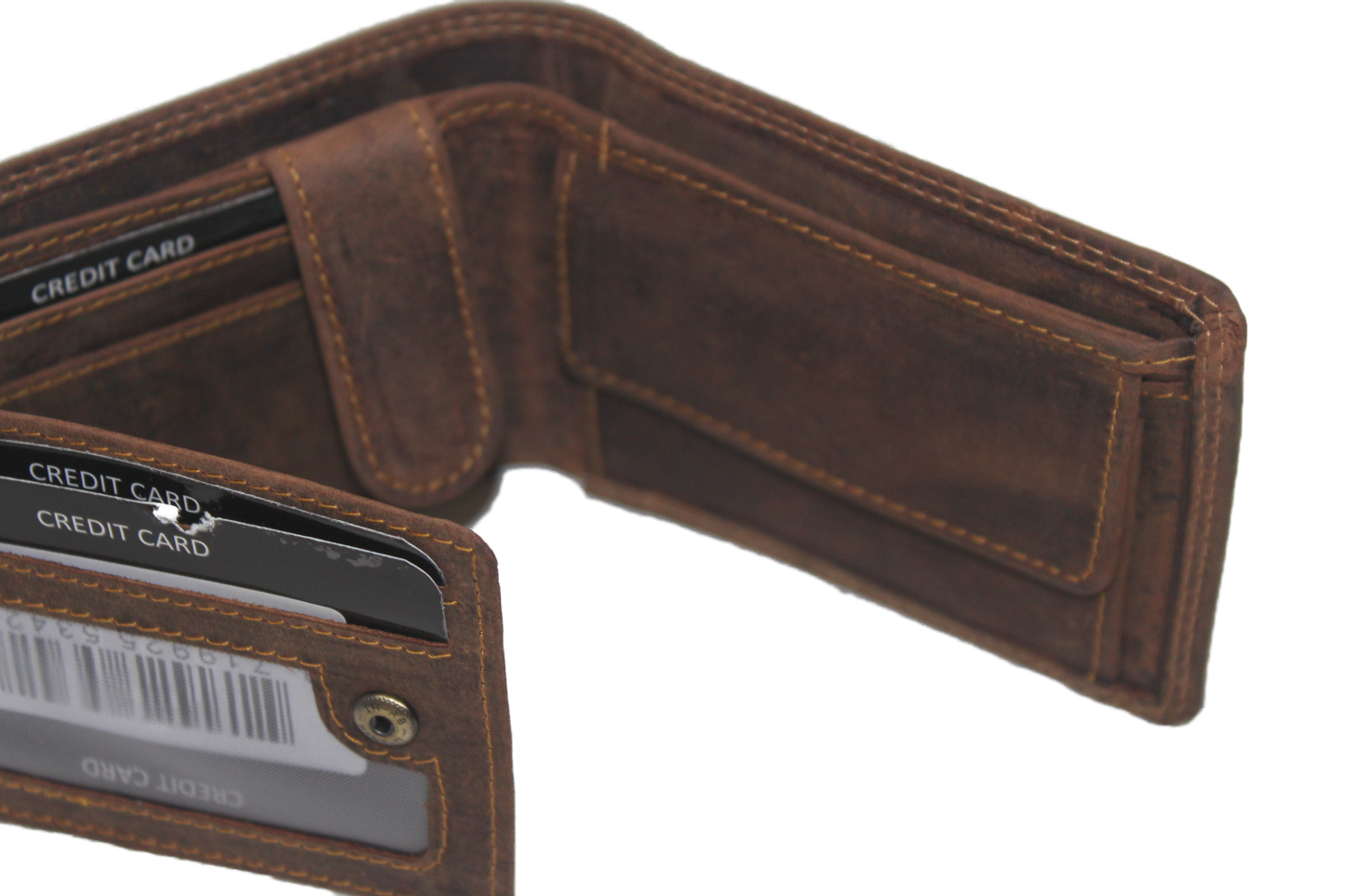 OI lederen Duitse billfold laag klein / Hunter bruin / zeer lage heren portemonnee / Skim safe / 275H