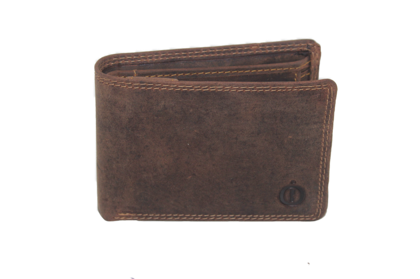 OI lederen Duitse billfold laag klein / Hunter bruin / zeer lage heren portemonnee / Skim safe / 275H