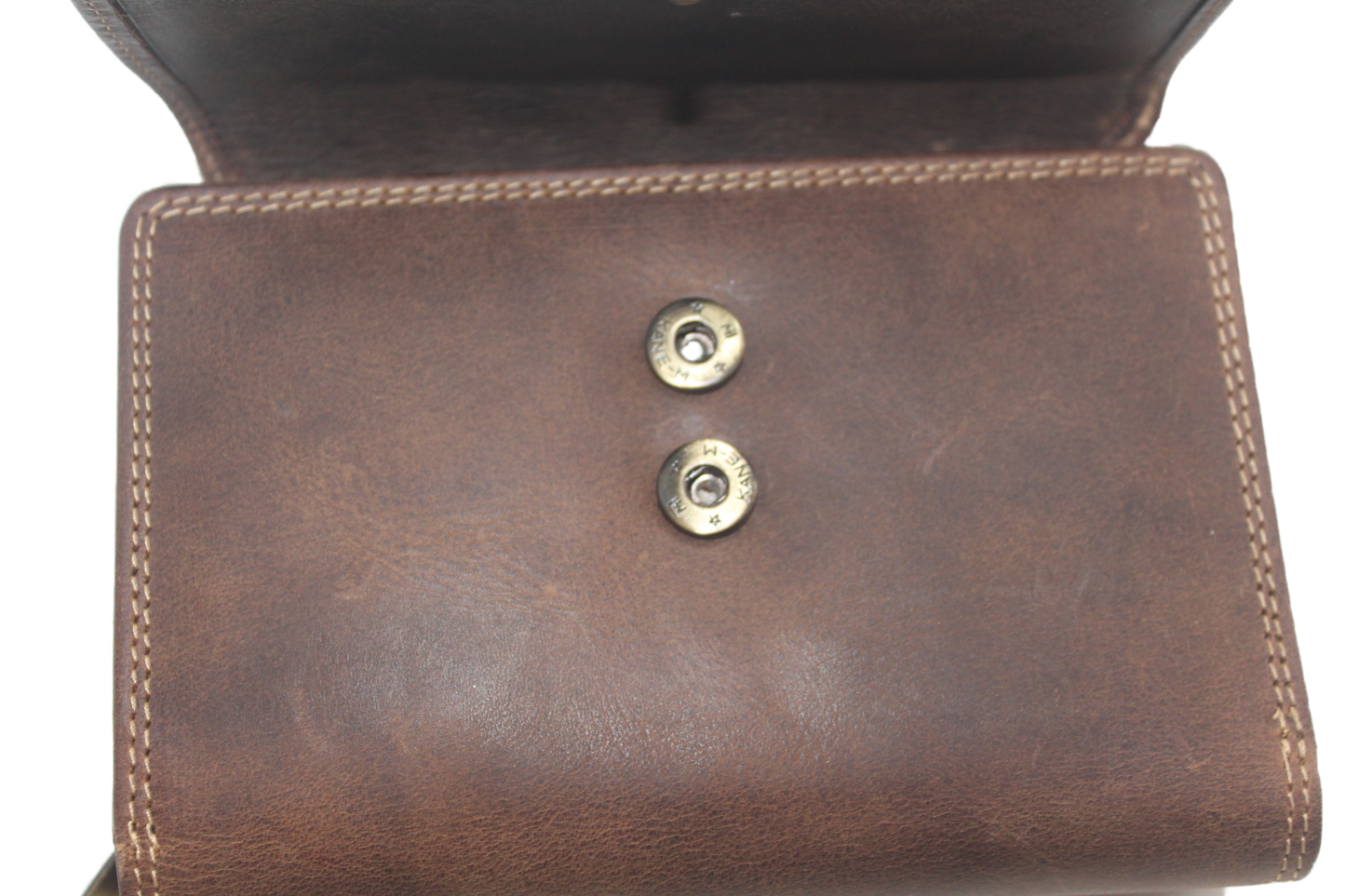 OI Leren damesportemonnee met rits / grote Hunter bruine damesbeurs / RFID safe 283H