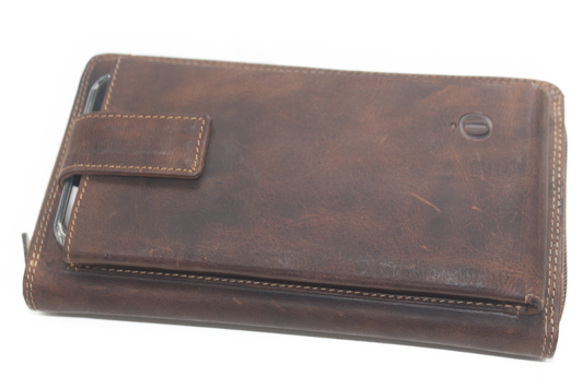 OI Luxe uitgebreide rits portemonnee in Hunter leder 304H