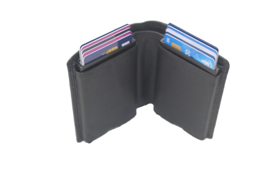 OI Billfold met cardprotectors groot Zwart / anti skim 344