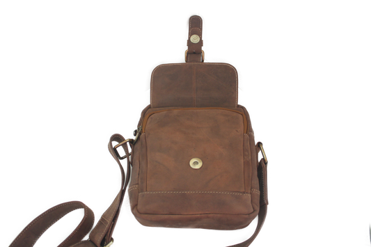 Dames / Heren tas met brede lederen schouderband 451H