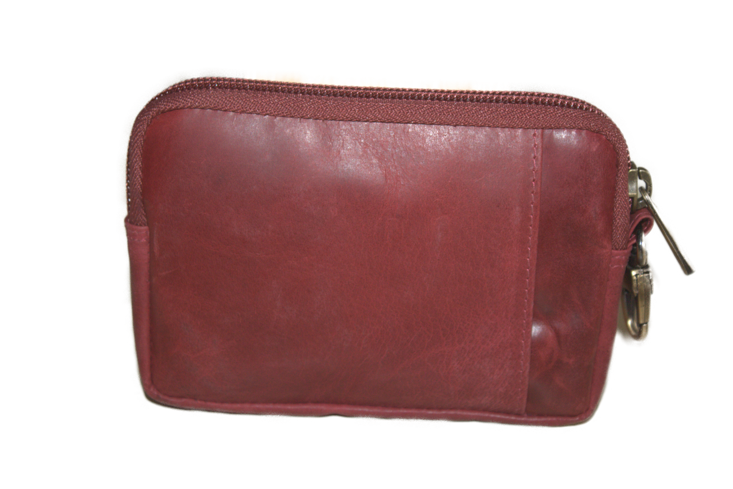 Creditcardhouder sleutelbeursje met ruimte voor kleingeld en biljetten. Red 515NR Rood