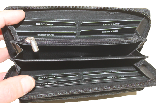 Dames portemonnee groot met afneembaar polsbandje 516 Zwart