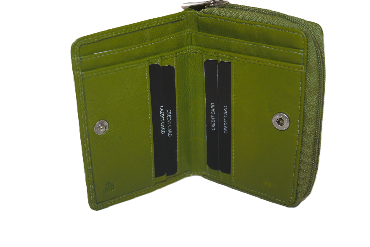 Ritsportemonnee luxe Groen 539G