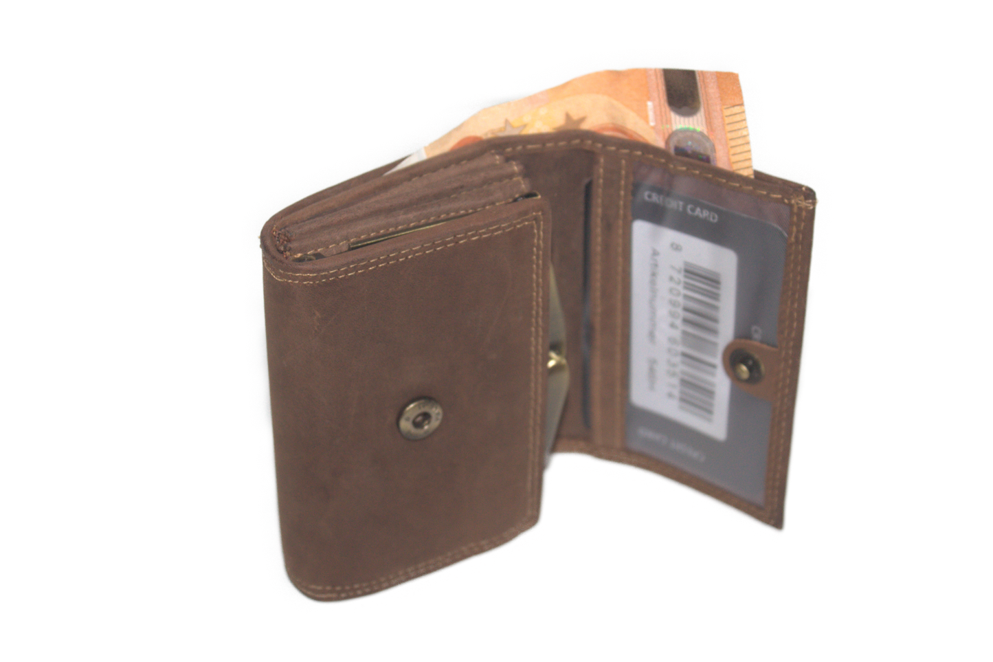 Kleine knip portemonnee 546H Hunter bruin