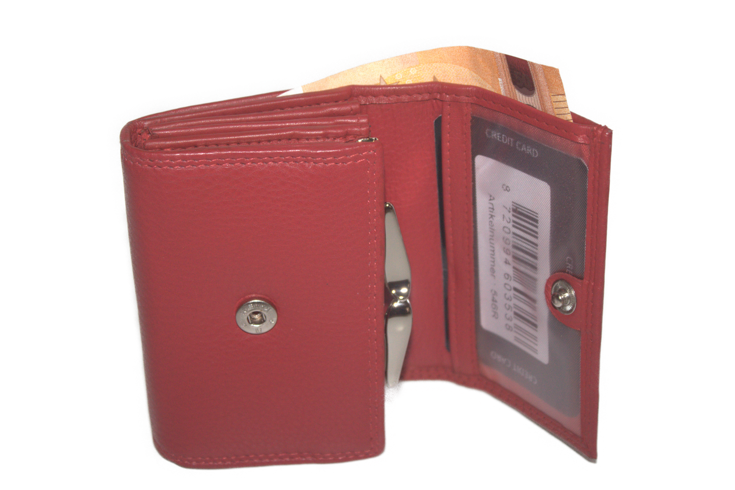 Kleine knip portemonnee 546 rood