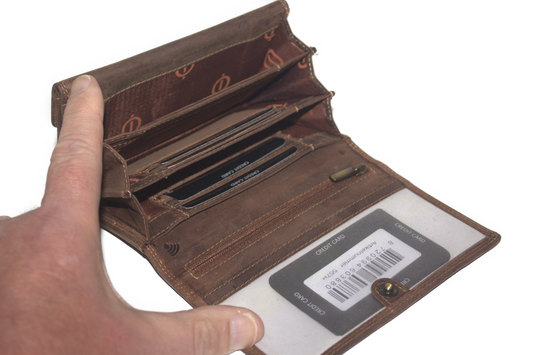 Damesportemonnee met soufflé en zicht vak voor foto's 557H