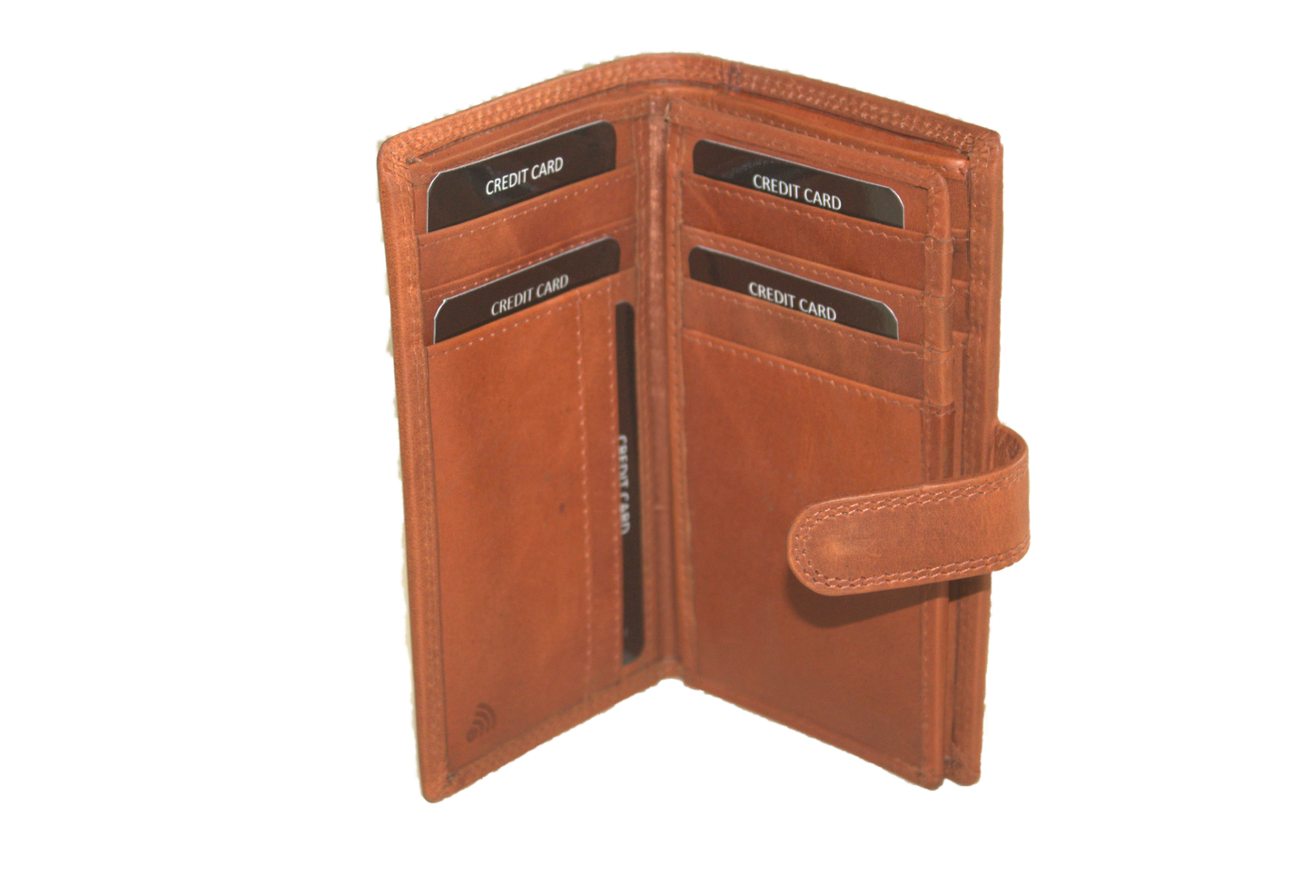 Creditcardhouder/ portemonnee hoog 559NR Cognac