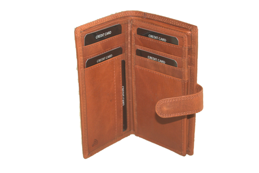 Creditcardhouder/ portemonnee hoog 559NR Cognac