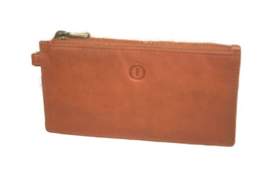 Creditcardmapje lang met rits 560NR Cognac