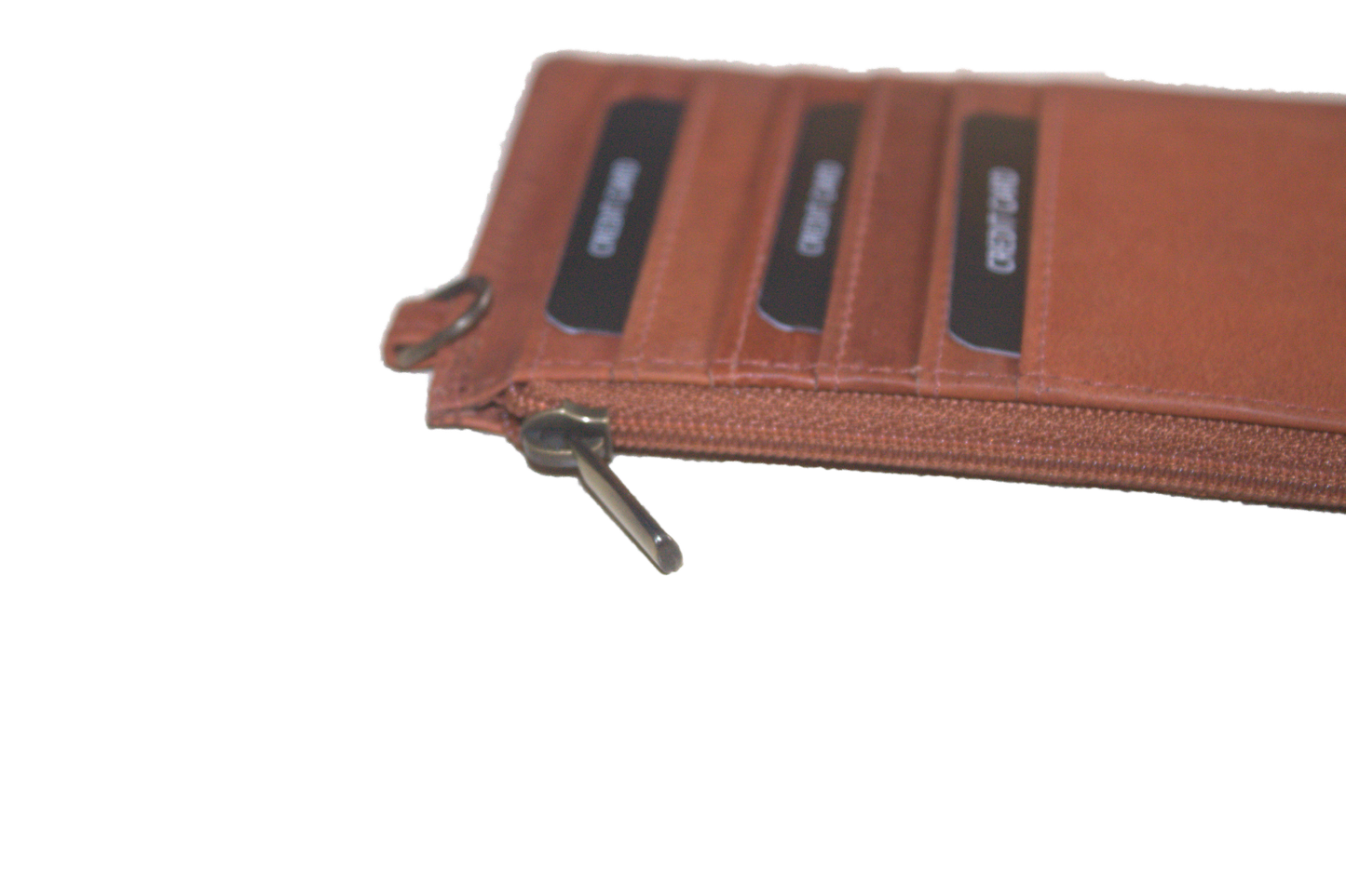 Creditcardmapje lang met rits 560NR Cognac