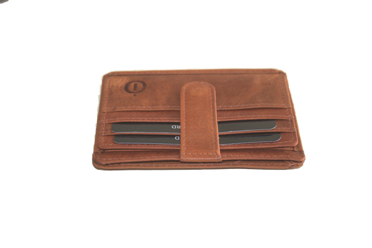 Creditcard houder Pasjeshouder met ruimte voor biljetten 2x vouwen cognac 561NRorange