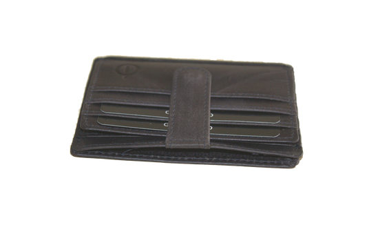 Creditcard houder Pasjeshouder met ruimte voor biljetten 2x vouwen Donker blauw 561NR donkerblauw