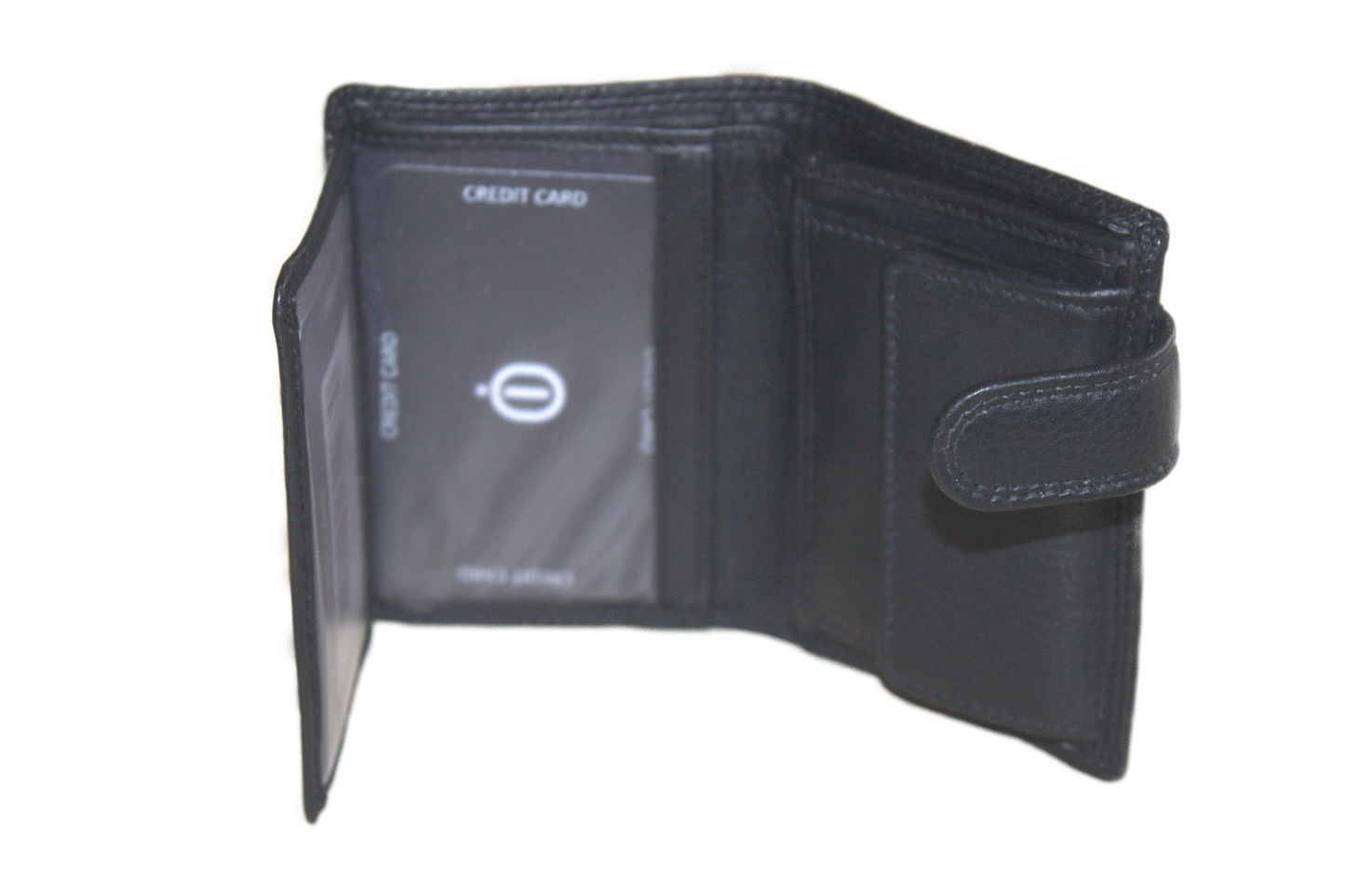 Hoge kleine billfold met lip om af te sluiten 562 Zwart