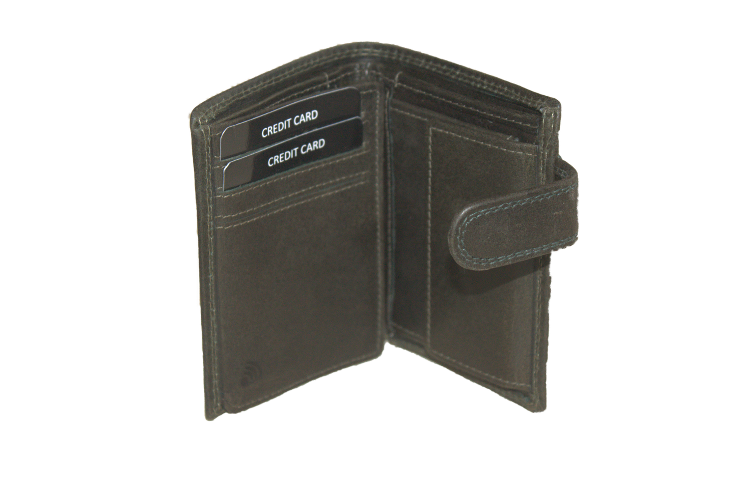 Hoge kleine billfold met lip om af te sluiten 562NR Groen