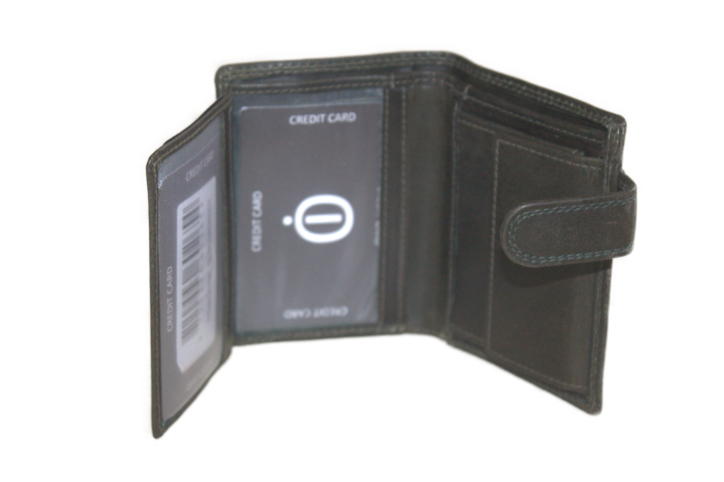 Hoge kleine billfold met lip om af te sluiten 562NR Groen