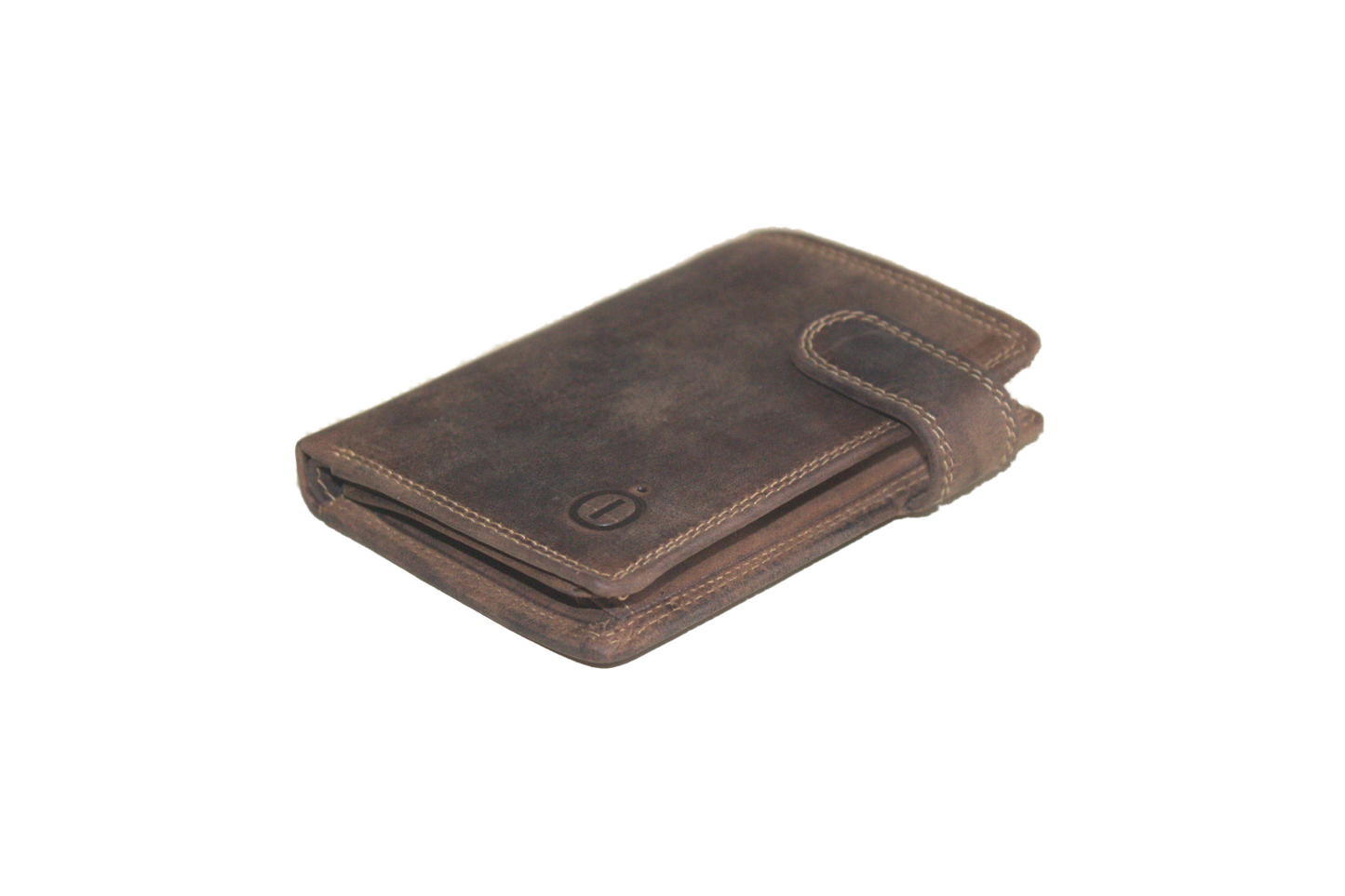 Hoge kleine billfold met lip om af te sluiten 562H Hunter bruin