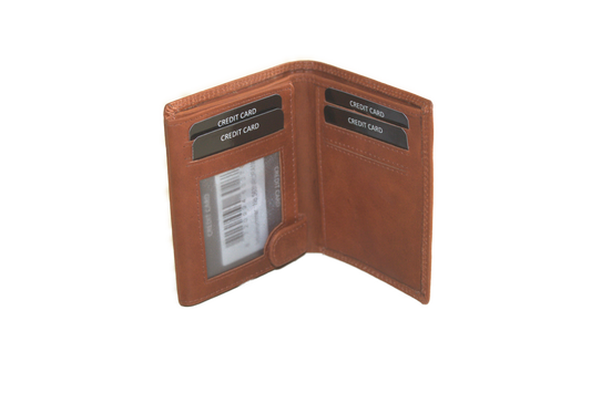 Kleine billfold / Creditcard houder / Pasjeshouder met ruimte voor biljetten Cognac563NRCognac