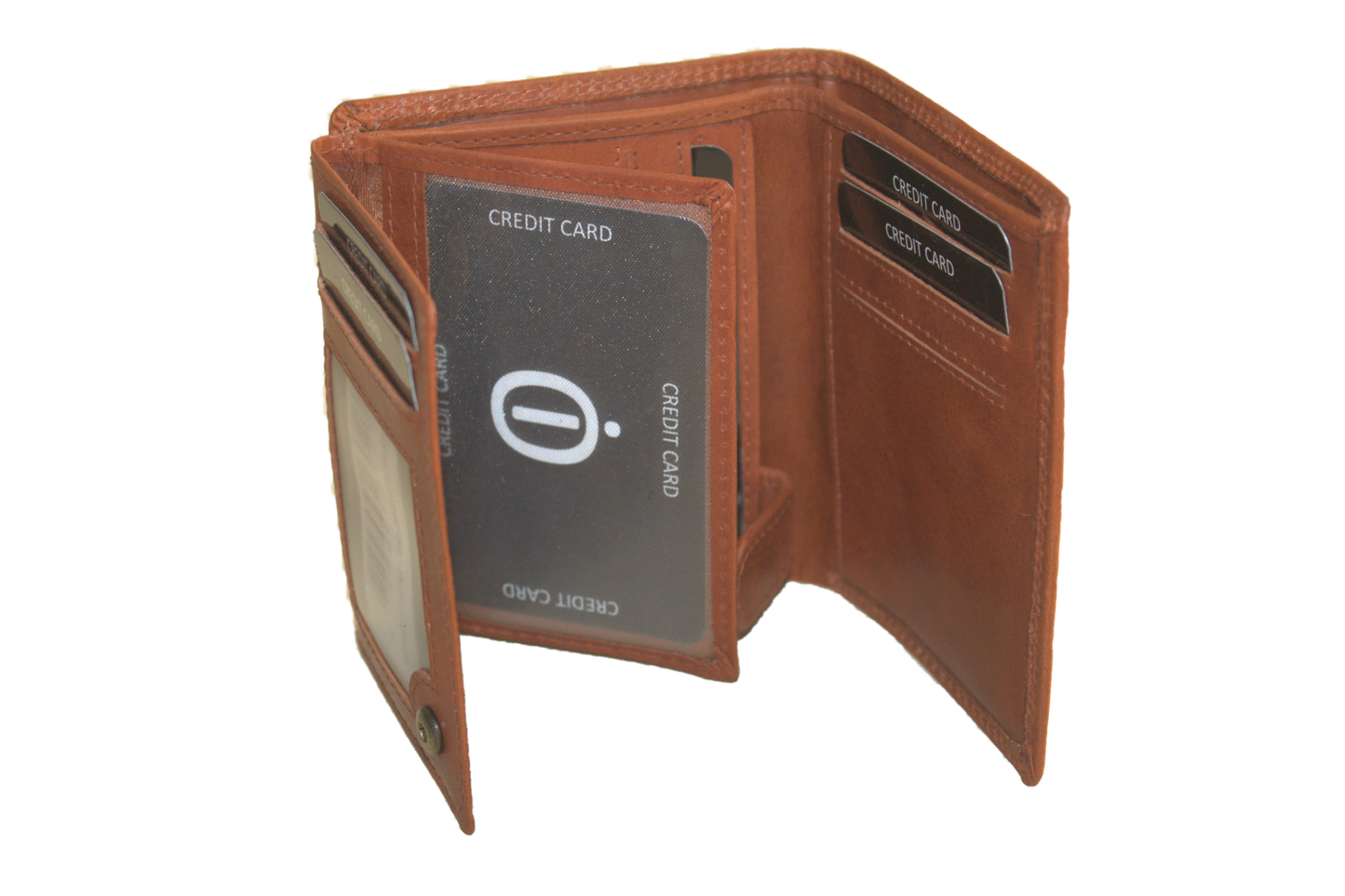 Kleine billfold / Creditcard houder / Pasjeshouder met ruimte voor biljetten Cognac563NRCognac