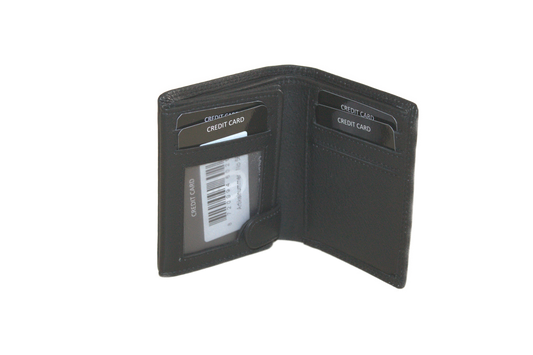 Kleine billfold / Creditcard houder / Pasjeshouder met ruimte voor biljetten Zwart 563 Zwart