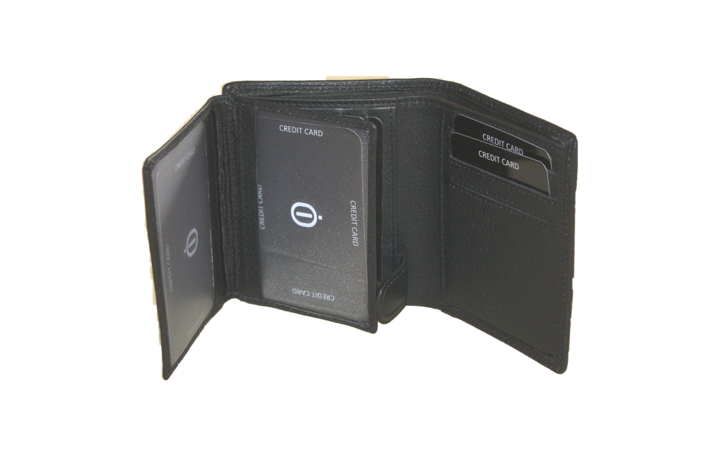 Kleine billfold / Creditcard houder / Pasjeshouder met ruimte voor biljetten Zwart 563 Zwart