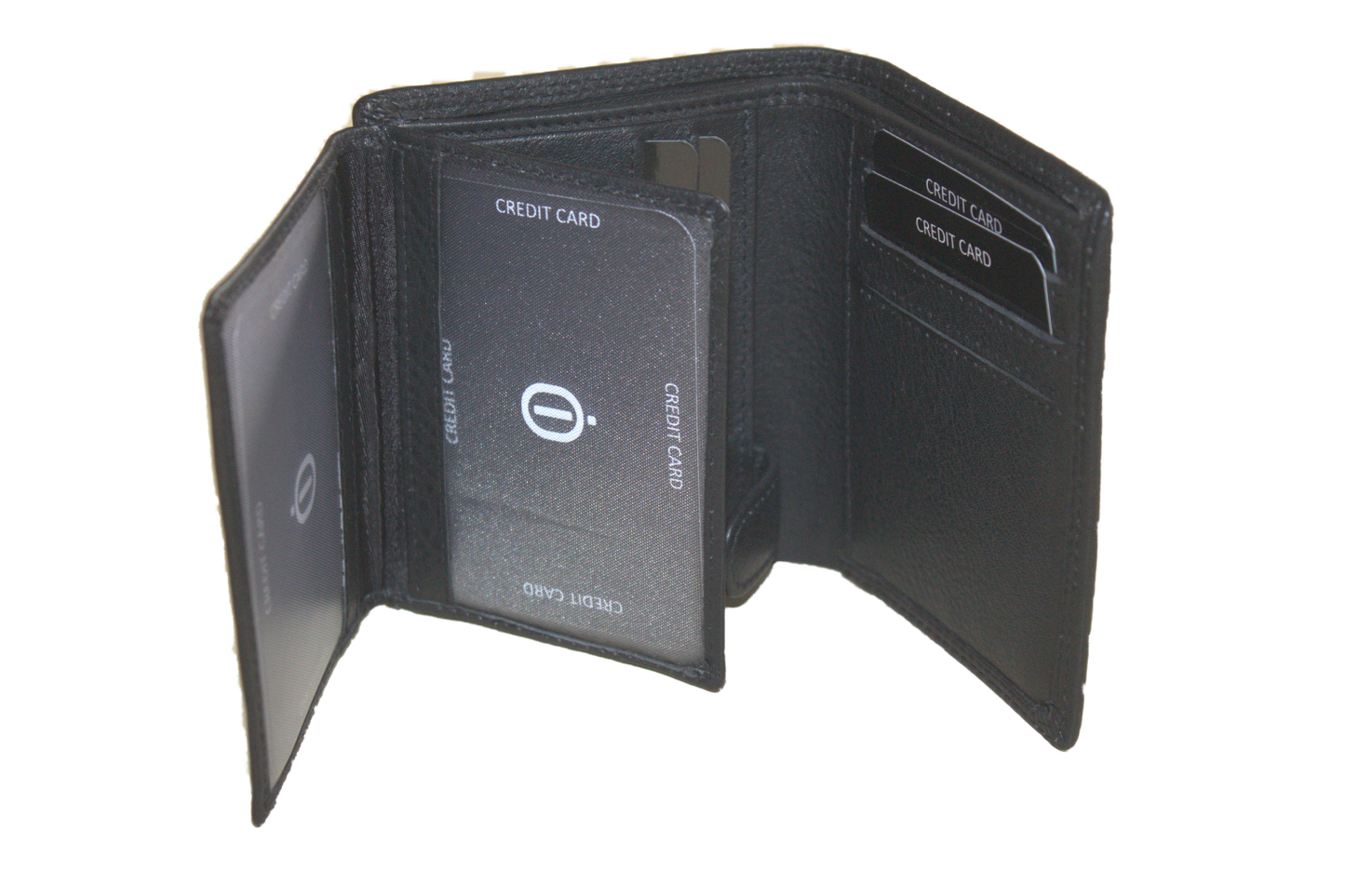 Kleine billfold / Creditcard houder / Pasjeshouder met ruimte voor biljetten Zwart 563 Zwart