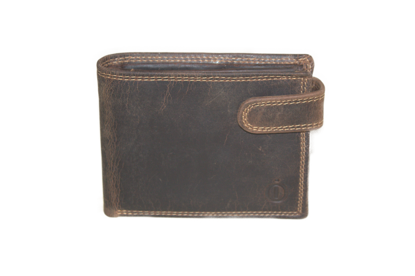 Lage kleine billfold met lip om af te sluiten 565H Hunter bruin