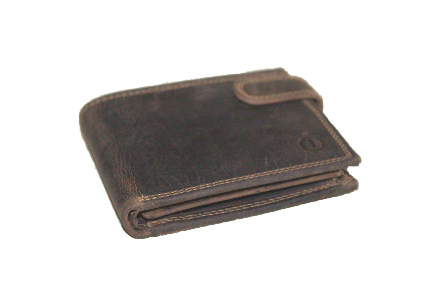 Lage kleine billfold met lip om af te sluiten 565H Hunter bruin