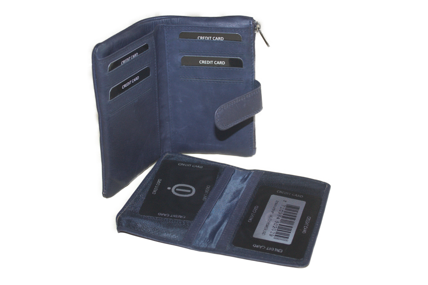 Dames portemonnee soft leder 721OW Donker blauw