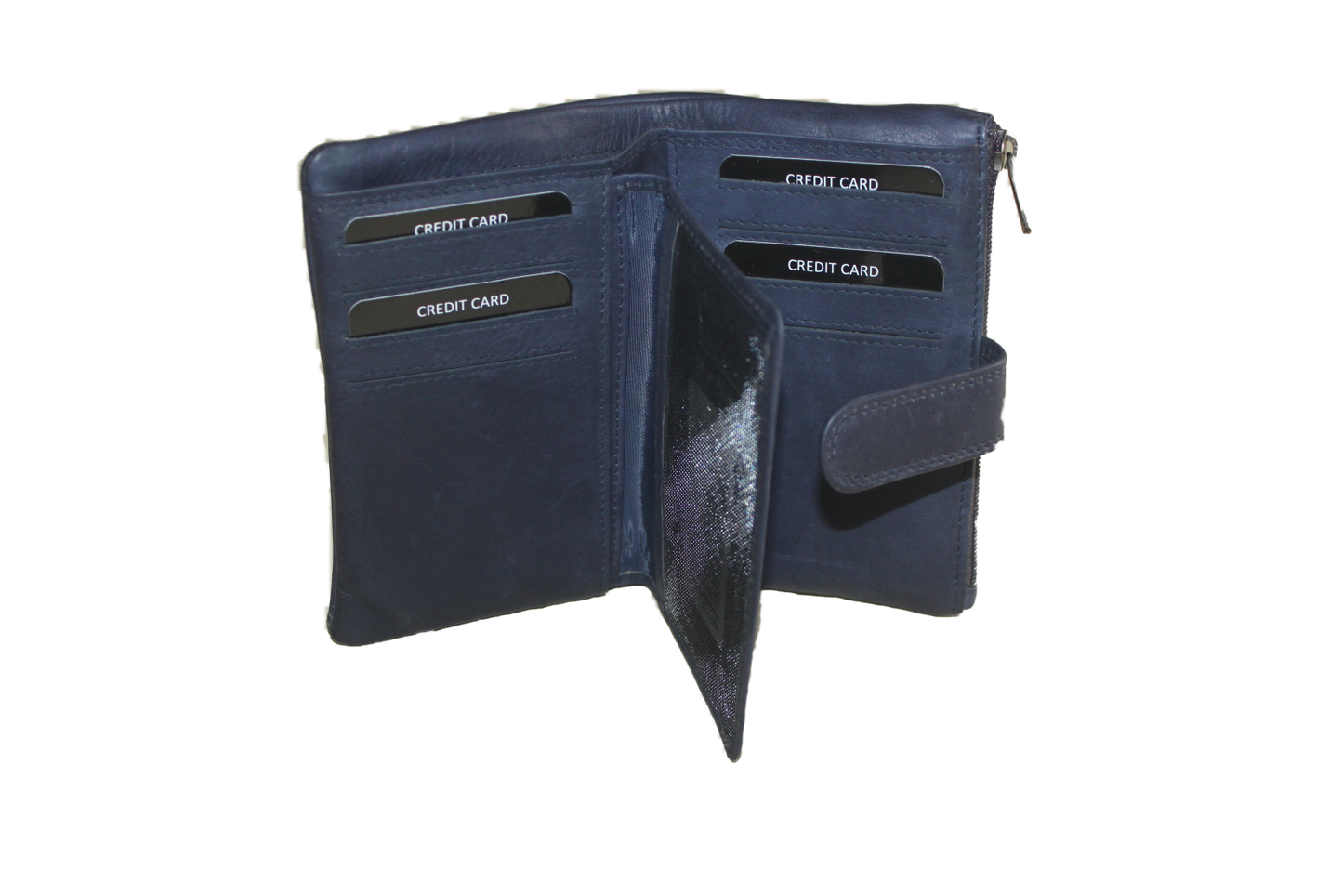 Dames portemonnee soft leder 721OW Donker blauw