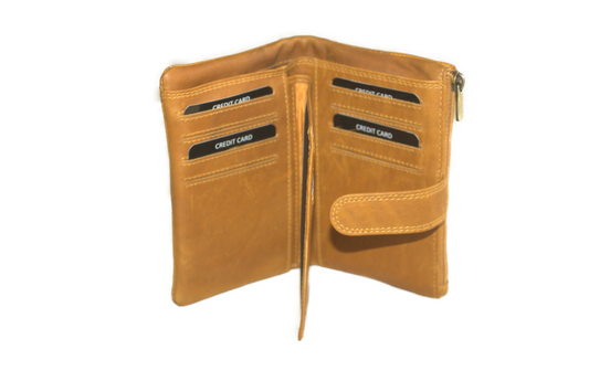 Dames portemonnee soft leder 721OW Mosterd