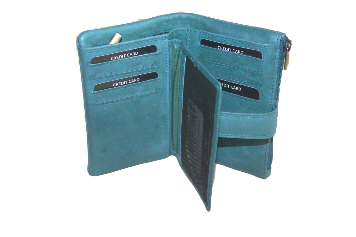 Dames portemonnee soft leder 721OW Turquoise