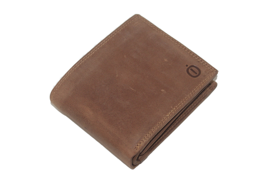 OI Hunter bruine leren heren portemonnee voor heel veel pasjes / Hunter bruine billfold zeer uitgebreid / heren beurs RFID SAFE / bruin leer / 111H