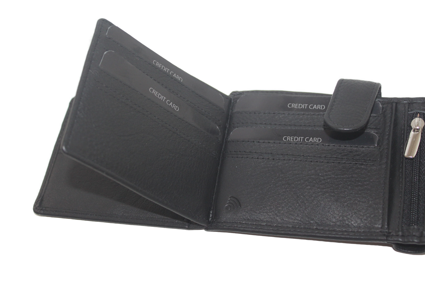 OI Heren billfold laag 17 pasjes zwart / anti skim 111