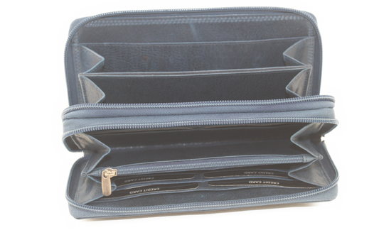 OI Dubbele rits portemonnee XL 405 Blauw